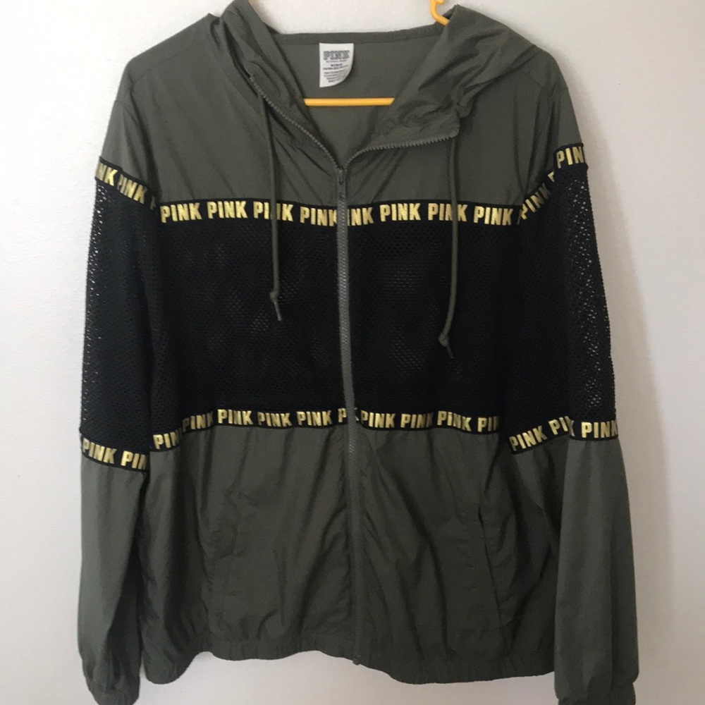 Pink vs long sleeve mesh jacket